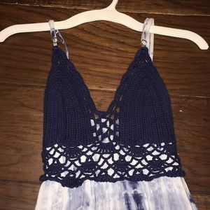 blue tie-dye maxi dress